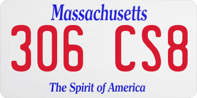 MA license plate 306CS8
