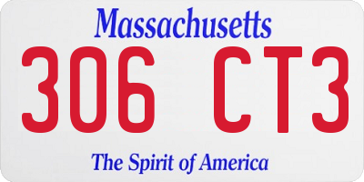 MA license plate 306CT3