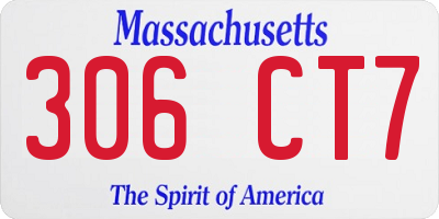 MA license plate 306CT7