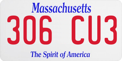 MA license plate 306CU3