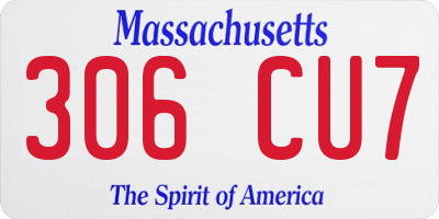 MA license plate 306CU7