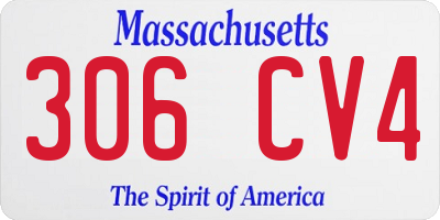 MA license plate 306CV4