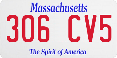 MA license plate 306CV5