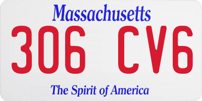 MA license plate 306CV6