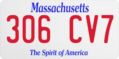 MA license plate 306CV7