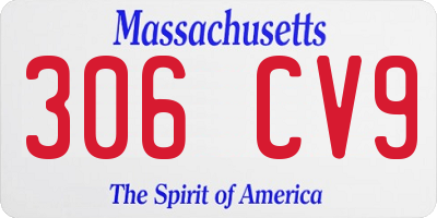 MA license plate 306CV9