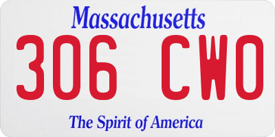 MA license plate 306CW0