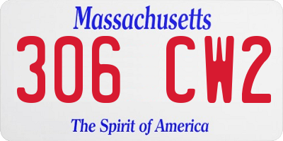 MA license plate 306CW2