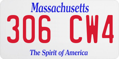 MA license plate 306CW4