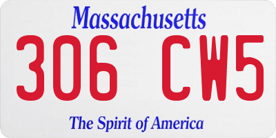 MA license plate 306CW5