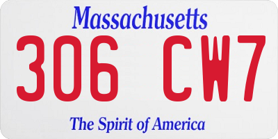 MA license plate 306CW7