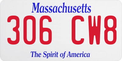 MA license plate 306CW8