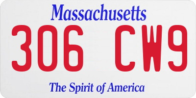 MA license plate 306CW9