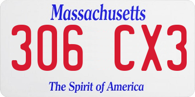 MA license plate 306CX3