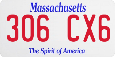 MA license plate 306CX6