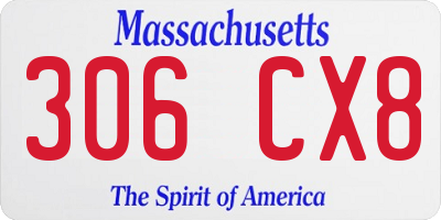 MA license plate 306CX8
