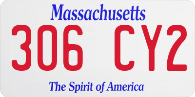 MA license plate 306CY2