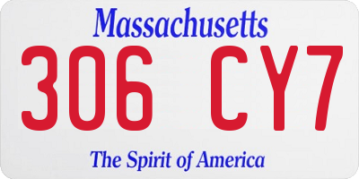 MA license plate 306CY7