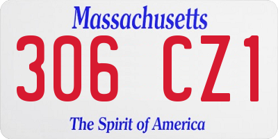 MA license plate 306CZ1