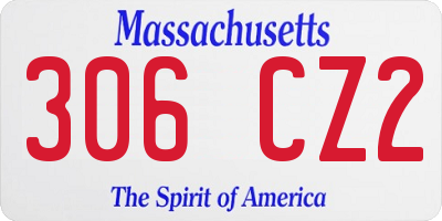 MA license plate 306CZ2