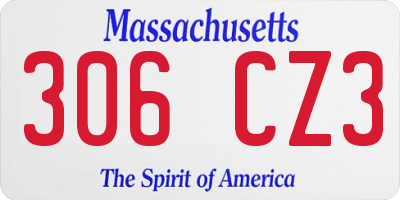MA license plate 306CZ3