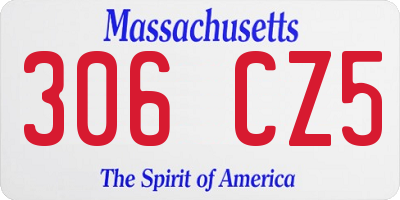 MA license plate 306CZ5