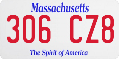 MA license plate 306CZ8