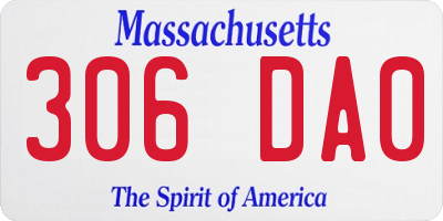 MA license plate 306DA0