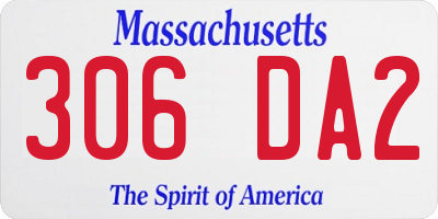 MA license plate 306DA2
