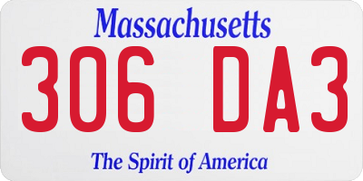 MA license plate 306DA3