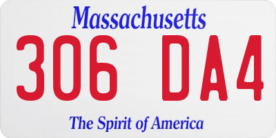 MA license plate 306DA4