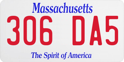 MA license plate 306DA5