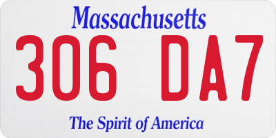 MA license plate 306DA7