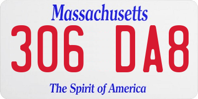MA license plate 306DA8