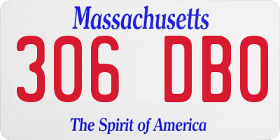 MA license plate 306DB0