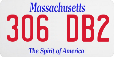 MA license plate 306DB2