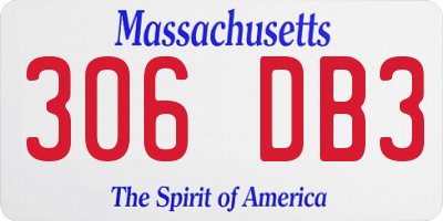 MA license plate 306DB3