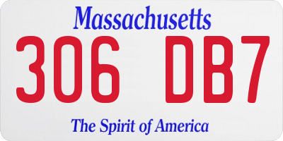MA license plate 306DB7