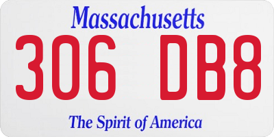 MA license plate 306DB8