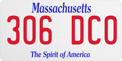 MA license plate 306DC0