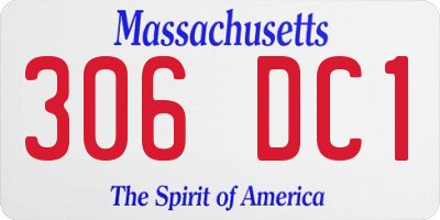 MA license plate 306DC1