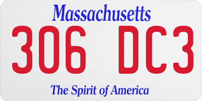 MA license plate 306DC3