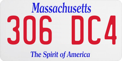 MA license plate 306DC4