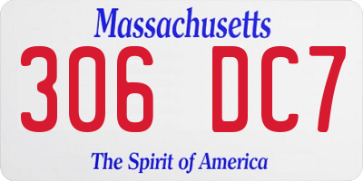 MA license plate 306DC7