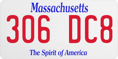 MA license plate 306DC8