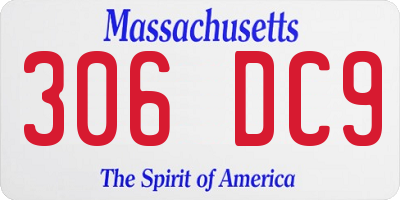 MA license plate 306DC9