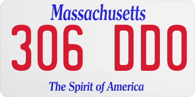 MA license plate 306DD0