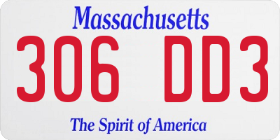 MA license plate 306DD3