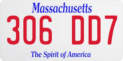 MA license plate 306DD7