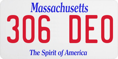 MA license plate 306DE0